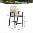 thumbnail image 7 of Sophia & William 2Pcs Outdoor Patio Bar Stools Wicker Rattan Counter Height Chairs, 7 of 7