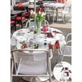 thumbnail image 4 of Outdoor Tablecloth with Umbrella Hole and Zipper, Christmas Snowman Round Table Cloth 54 Inch Waterproof Tablecloth, Winter Xmas Snowflakes Cardinal Berry Picnic Table Cover for Patio Camping, 4 of 7