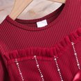 thumbnail image 4 of Vestido de Manga Larga para Niñas con Nudo de Arco Y Cinturón, de Moda de Color Sólido de Malla de Manga Larga para Niños 3-10 Años, 4 of 8