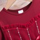 thumbnail image 4 of Vestido de Manga Larga para Niñas con Nudo de Arco Y Cinturón, de Moda de Color Sólido de Malla de Manga Larga para Niños 3-10 Años, 4 of 8