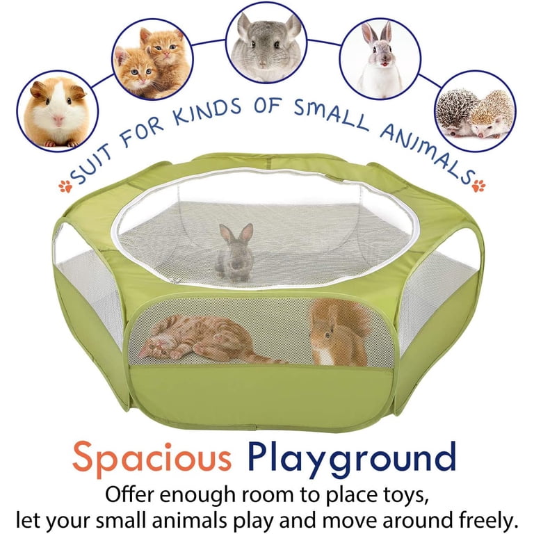 Pawaboo Small Animals Playpen with Zippered Cover, Green photo 7