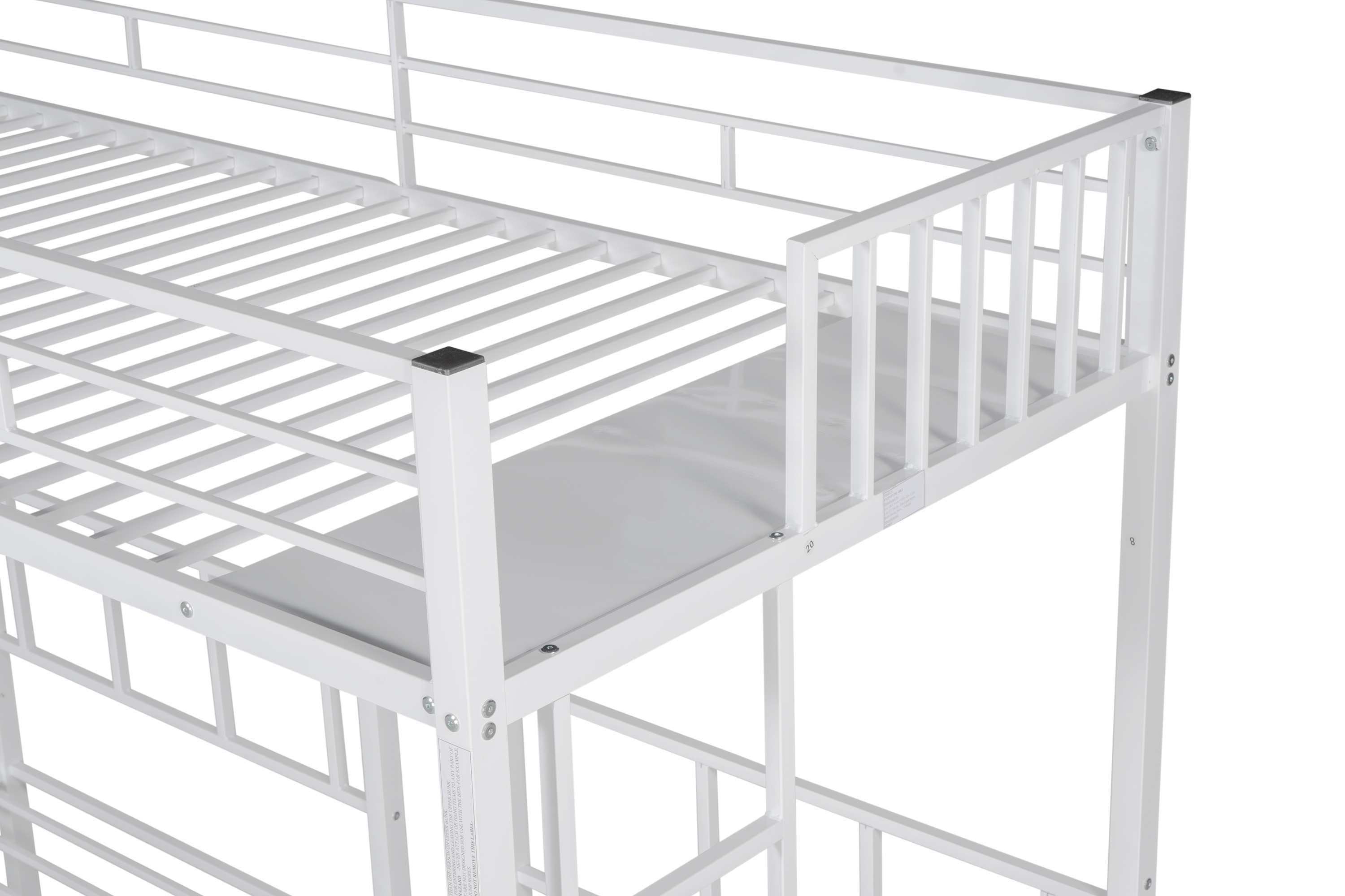 White Triple Twin Bunk Bed, Can Be Separated Into 3 Twin Beds, Suitable for Bedroom Living Room Dorm, 91.73"L x 77.95"W x 72.05"H, for Kids Adults Teens【2022 New】 - image 3 of 9
