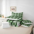 thumbnail image 5 of Homewish Chic Square Abstract Twin Bedding Sets 7-Piece for Adult, Green Checkered Bedding Comforter Set, Modern Buffalo Plaid Reversible Sheet Sets, Luxury Bedroom Decor, 5 of 7