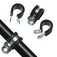 thumbnail image 4 of TOP-MAX 5Pcs Rubber Cushioned Cable Clamp R-Style Black Cable Clamps Stainless Steel Hose Clamp, 4 of 8