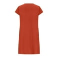 thumbnail image 5 of Zunfeo Summer Dresses for Women Casual Loose Cotton Linen Dress Short Sleeve A-line Vacation Sundress Orange Orange M, 5 of 8