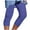 Dark Blue, variant on Utoimkio Clearance Capri for Women Plus Size Womens Athletic Cropped Pants Solid Color Casual Elastic Waist Beach Pants
