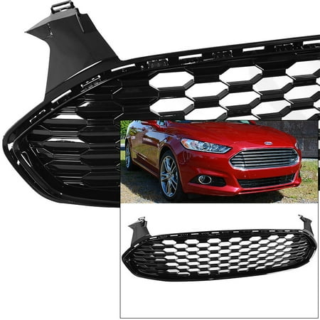 - Front Grille for Ford Fusion Mondeo 2013-2016 Mustang Style 1 Black Glossy Honeycomb