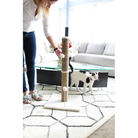 Cat Craft 36  Sea Grass Scratching Post (Beige Fleece 16x16 Base)