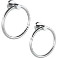 thumbnail image 1 of RARXTR Chrome Hand Towel Holder for Bathroom (2 Pack) Kitchen Towel Ring Modern Rounded Base Wall Mount SUS304 Stainless Steel, 1 of 6