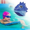 thumbnail image 2 of Gorro de natación de silicona en forma de pez azul de Unique Bargains, 2 of 6