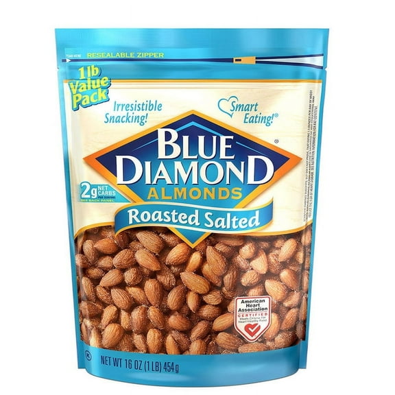 Pack of 6, Blue Diamond Roasted Salted Almonds, 16 oz