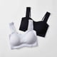 thumbnail image 2 of Gibobby Brasier deportivo para mujer Sujetador de estilo para mujer 2 uds., almohadilla extraíble para el pecho, ropa interior deportiva diaria(Negro + azul,XL), 2 of 5
