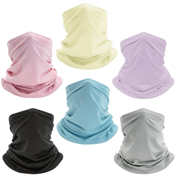 6 Pack Neck Gaiter Balaclava Gator Face Mask Scart Cover Breathable Sun Protection Headwear for Men Women