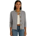 thumbnail image 4 of Women's Fashion Solid Color Collar Long Sleeve Button Pocket Jacket, Versatile Casual Blazer for Office and Outdoor Activities,Gray,XL, 4 of 6