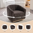 thumbnail image 5 of Modern Swivel Accent Chair,Boucle Swivel Barrel Chair with Wide Curved Backrest,Upholstered Club Armchair for Living Room,Bed Room,Office,Charcoal, 5 of 7