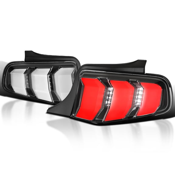 Spec-D Tuning Black Sequential LED Signal Tail Lights Compatible with 2010-2012 Ford Mustang, Left   Right Pair Assembly