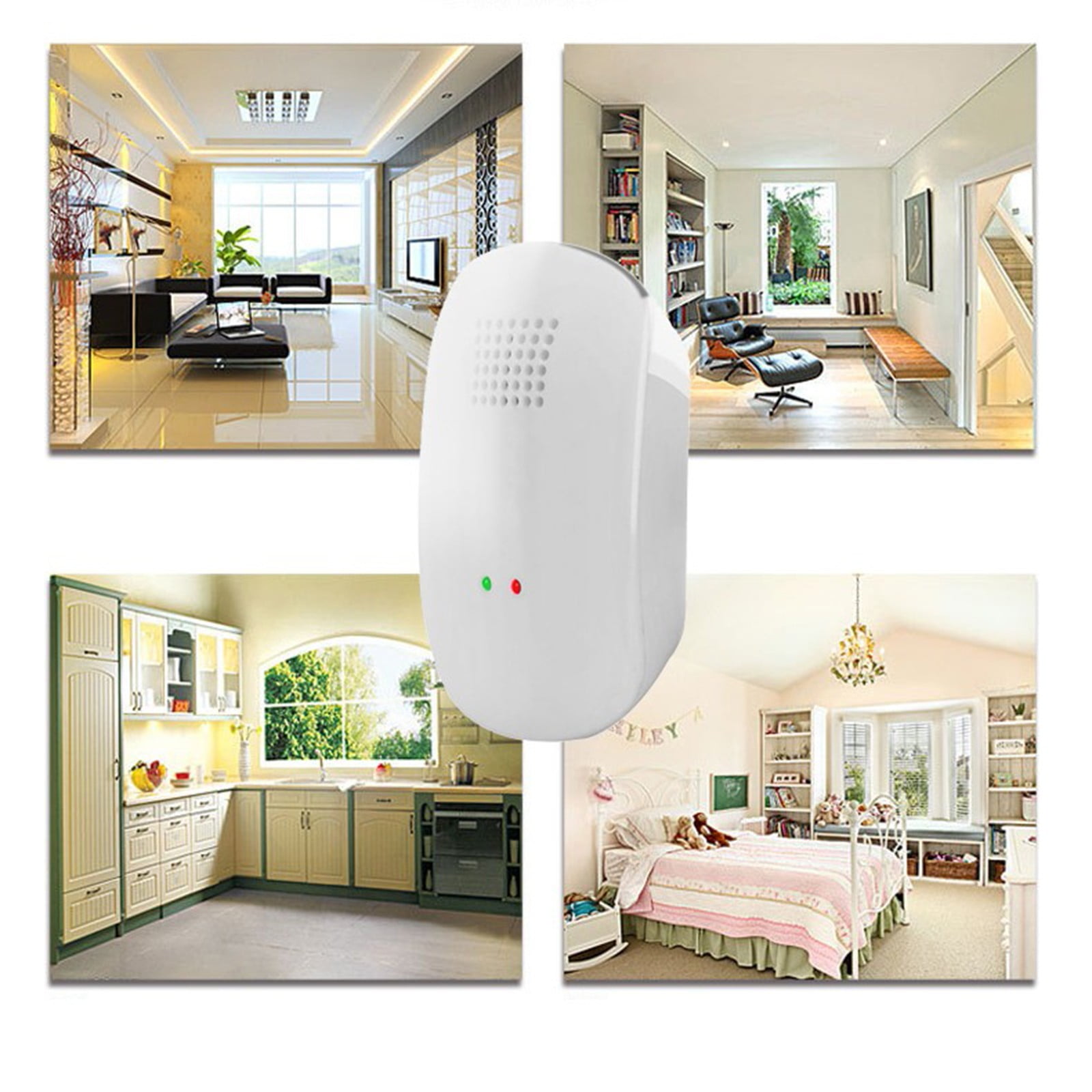 5 Pack White Plastic Air Purifier for Home Office Kitchen Bedroom Large Room, Eliminates Odors Allergies Pollutants, Auto Mode, 10x6x3 cm, Plug in Freshens Air Instantly, Low Maintenance
