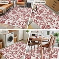 thumbnail image 6 of Farmhouse Red Large Area Rugs for Bedroom Living Room, Soft Non Slip Carpet Bedside Rug, Vintage Flower Leaf Botanical Plant Rectangular Floor Cover Kitchen Accent Rug 4'x6' for Dining Room/Office, 6 of 9