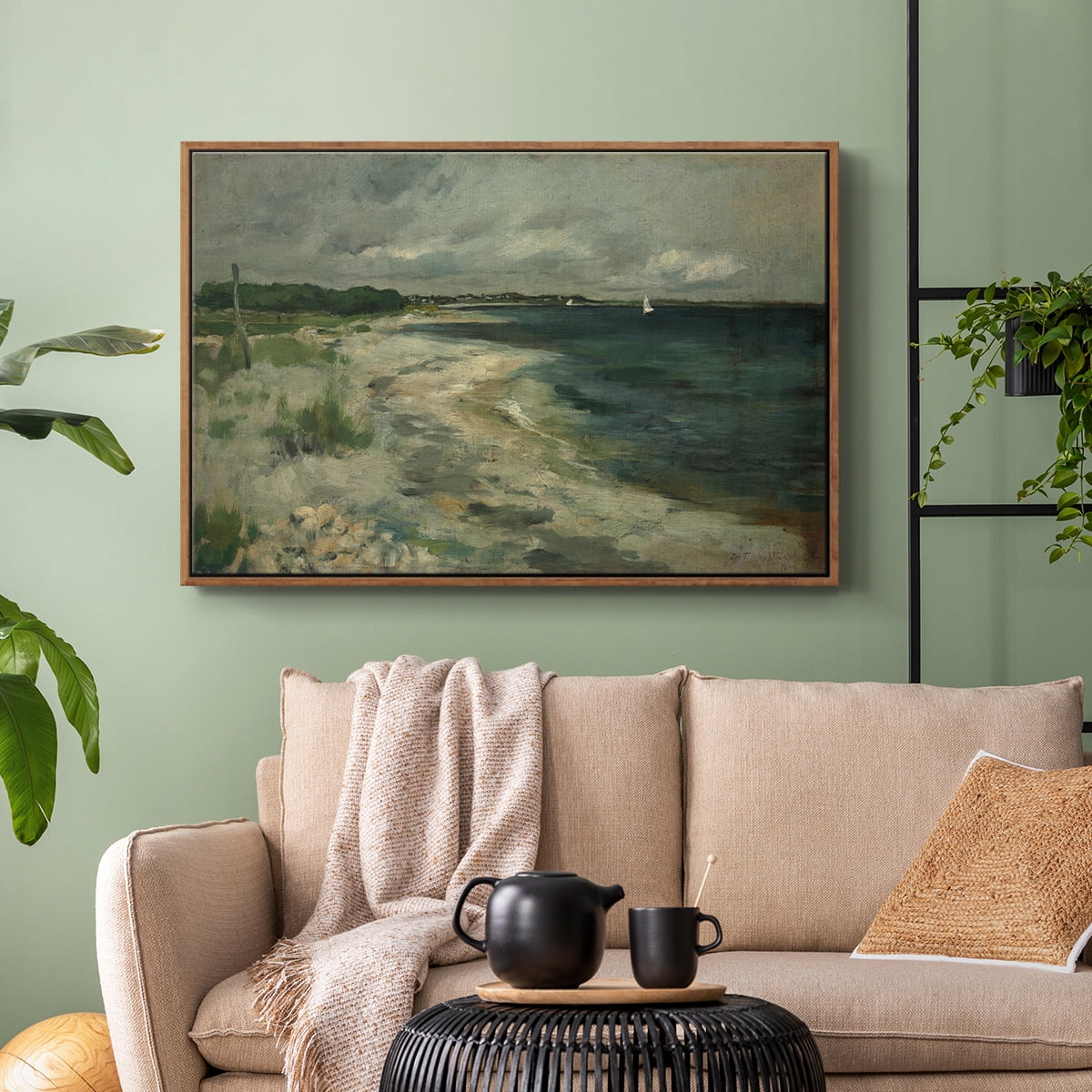 Vintage Landscape-CCCLXXVII By Wexford Home Framed in Walnut Wood Gallery Wrapped Canvas 17 in. x 25 in.