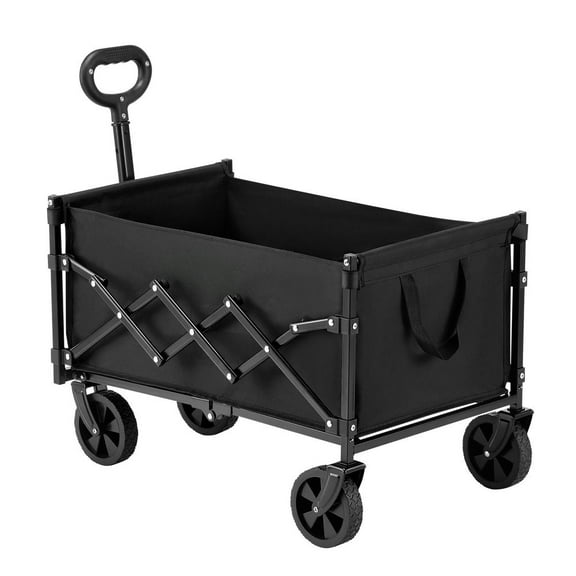 Collapsible Folding Wagon with Wheels, Wagons Carts Foldable with 225lbs Capacity, Lightweight Portable Utility Wagon Cart for Grocery Shopping Sports Camping and Garden