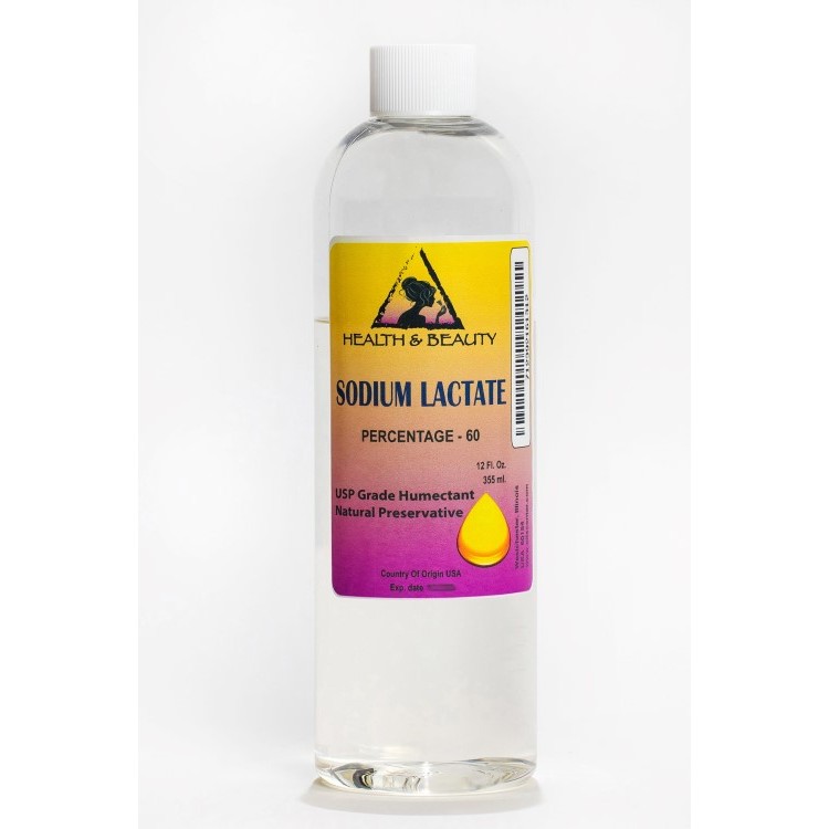 SODIUM LACTATE 60 NATURAL USP PRESERVATIVE LIQUID HUMECTANT 100 PURE 12 OZ