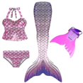 thumbnail image 1 of Chico nadable cola de sirena para nadar niñas disfraces de Halloween ropa traje de baño de sirena puede agregar aleta Monofin, 1 of 1