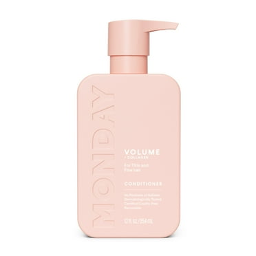 MONDAY Haircare VOLUME Conditioner Plumps Thin Fine Hair, Hydrolyzed Collagen, Coconut Oil, 12 fl oz
