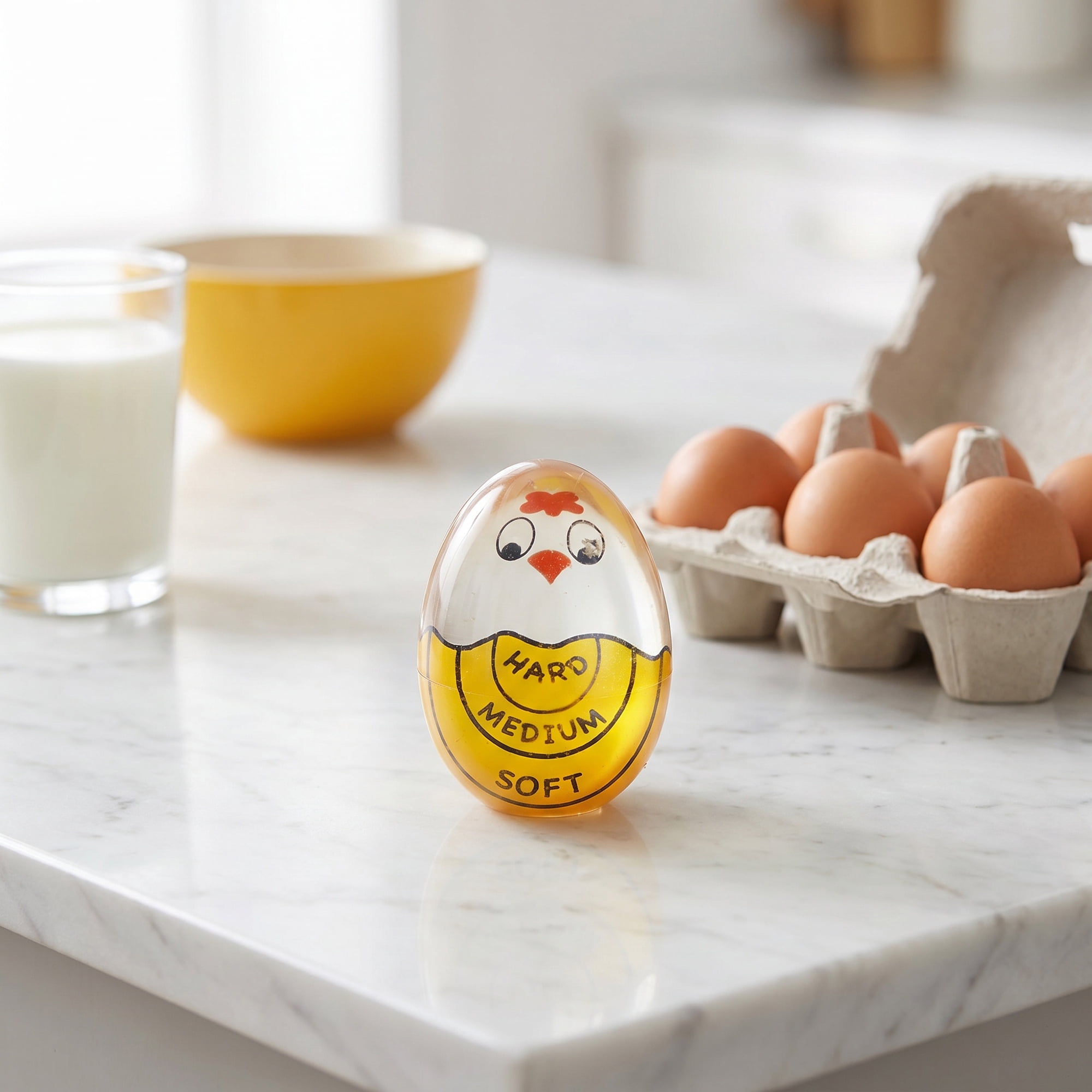 Unique Bargains Egg Timer with Color Changing Indicator for Perfect Boiled Eggs Yellow