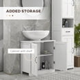 thumbnail image 5 of kleankin Pedestal Under-Sink Cabinet, Bathroom Storage Unit with Double Doors and Adjustable Shelf, White, 5 of 9