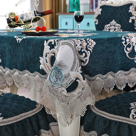 

ASWMXR European Style Chair Covers Home Rectangle Coffee Table Dining Chair Cushion Tablecloths Luxury Red Embroidered Table Cove