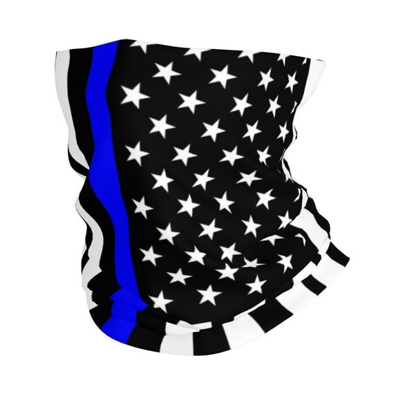 Thin Blue Line America Flagneck Gaiter Elastic Balaclavas Face Mask Versatile Bandana For Men Women