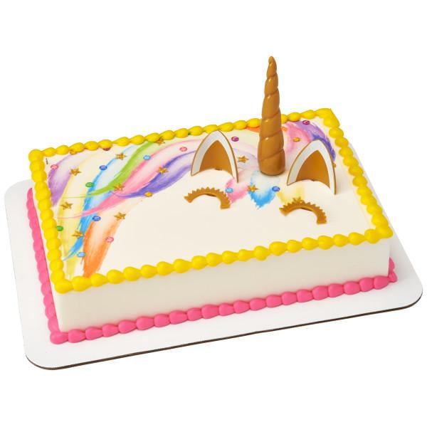 Unicorn Creations DecoSet with 1/4 sheet Edible Cake Topper Image
