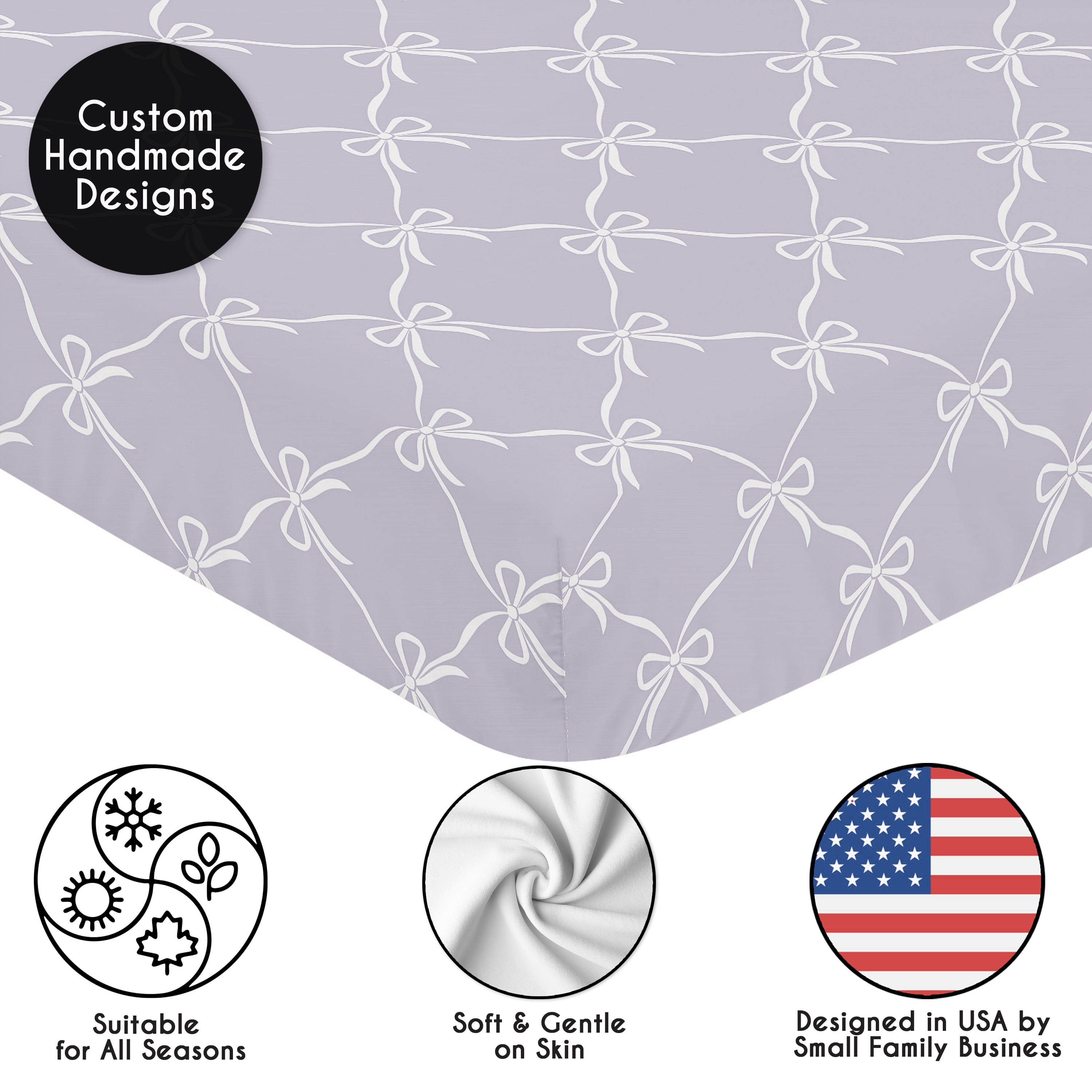 Sweet Jojo Designs Ballerina and Ballet Bows Purple Girls Fitted Crib Sheet