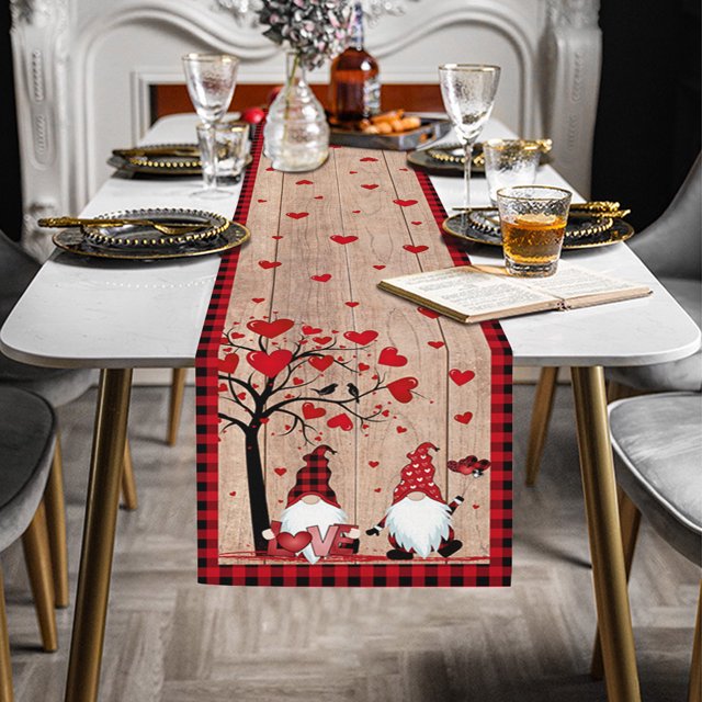 Jusqu'à 65 % de Réduction SMihono Chemin de Table de la Saint-Valentin 13x70 Pouces Chemin de Table Décoration de Fête de la Saint-Valentin