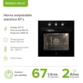 thumbnail image 3 of Horno Eléctrico Empotrable AEVRA 67L 127V Acero Inoxidable Vidrio Templado, 3 of 10
