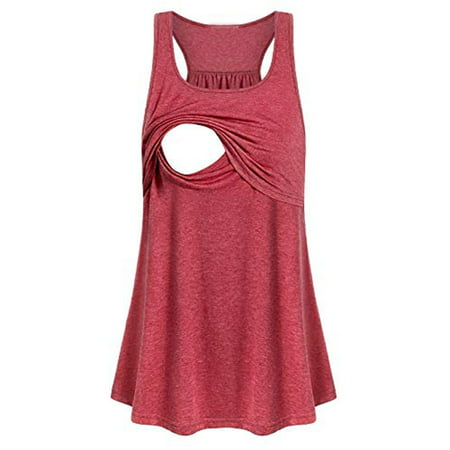Outtop Women Maternity Loose Comfy Pull-up Nursing Tank Tops Vest Breastfeeding Shirt ,safe and