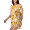 thumbnail image 2 of Kdxio Tasty Toasts Print Pajamas Sets for Women Short-Sleeved Pjs with Lounge Shorts Two Piece Sleepwear S-4XL, 2 of 5