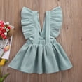 thumbnail image 4 of Kids Toddler Baby Girls Overall Dress Soft Corduroy A-Line Solid Color suspender Skirt Clothes, 4 of 8