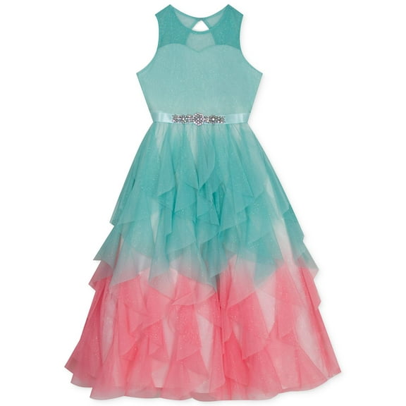 Rare Editions Big Girls Ombre Cascading Tulle Gown (16)
