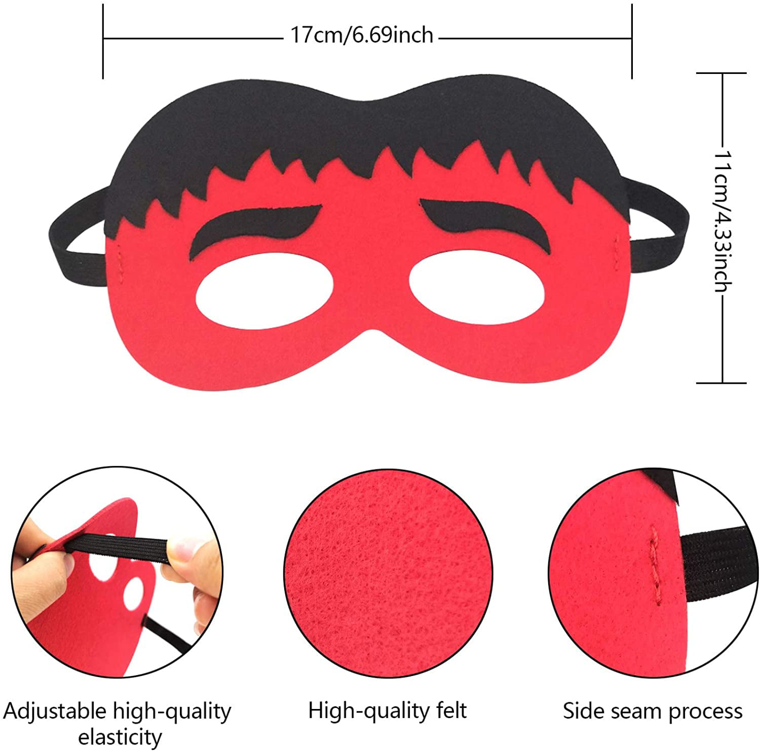 Perfect for Children Aged 3+ Halloween Super Hero Mask Cosplay Party Felt Masks 24 Pcs USA WOLF Superheroes Party Masks Boys & Girls Birthday Party Favors & Party Supplies 