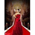 thumbnail image 3 of YUSDECOR 5x7ft Stage Red Carpet Photography Backdrop Palace Style Photo Studio Background Prop, 3 of 4