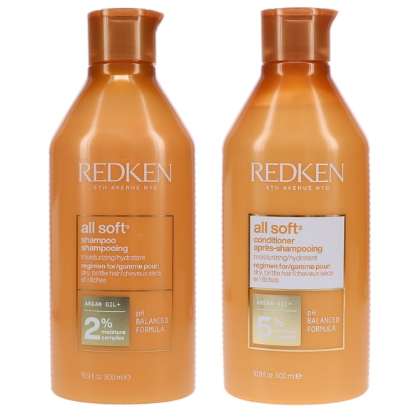 Redken All Soft Shampoo 16.9 oz & All Soft Conditioner 16.9 oz Combo Pack