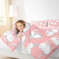 thumbnail image 4 of Homewish Funny Rabbit Bunnies Queen Comforter Set for Kids, Kawaii Animal Bedding Sets, Girly Pink Cartoon Reversible Bedding Comforter Set, Luxury Bedroom Decor, 3pcs, 4 of 8