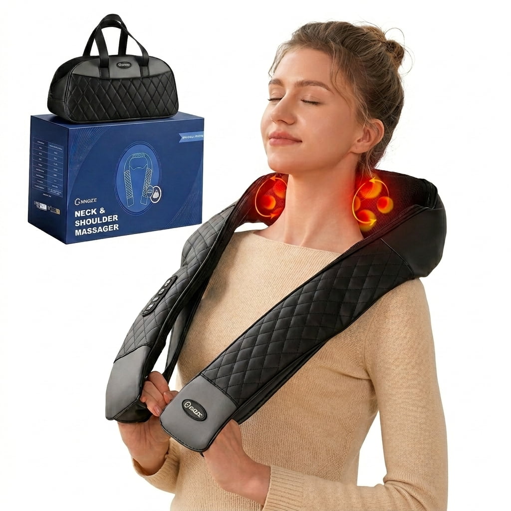SPAPIEDS Shiatsu Neck & Back Massager with Heat — 4D Deep Kneading Massage Pillow for Neck, Shoulders, Back, Legs