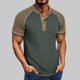 thumbnail image 1 of pstuiky Camisas casuales de manga corta para hombre, Blusa informal de manga corta con cuello vuelto y media cremallera para hombre ropa de hombre s, 1 of 7