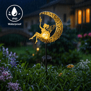 MEHOOM 32 Moon Fairy Solar Garden Lights, Decorative Solar Lights for Outside, Solar Powered Outdoor Lights, Outdoor Solar Lights for Walkway Yard Pathway Decor for Christmas Decorations