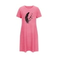 thumbnail image 5 of Lmnyox Women's Plus Size Nightgown Short Sleeve NIghtshirt Print Nightdress Loose Casual Sleepwear, 5 of 7