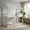 White, variant on Demi Bonn Twin over Twin House Bunk Bed, Pitched Roof & Front Window, 14+7 Plywood Slats, High Guardrails & Integrated Ladder, White