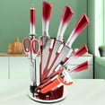 thumbnail image 7 of Kitchen Knife Set, 9-Piece Blue Professional Kitchen Knives Set with Acrylic Block, Non Stick Sharp Stainless Steel Chef Knife Set with Sharpener for Kitchen Cutting Kitchen Gifts for Women, 7 of 7