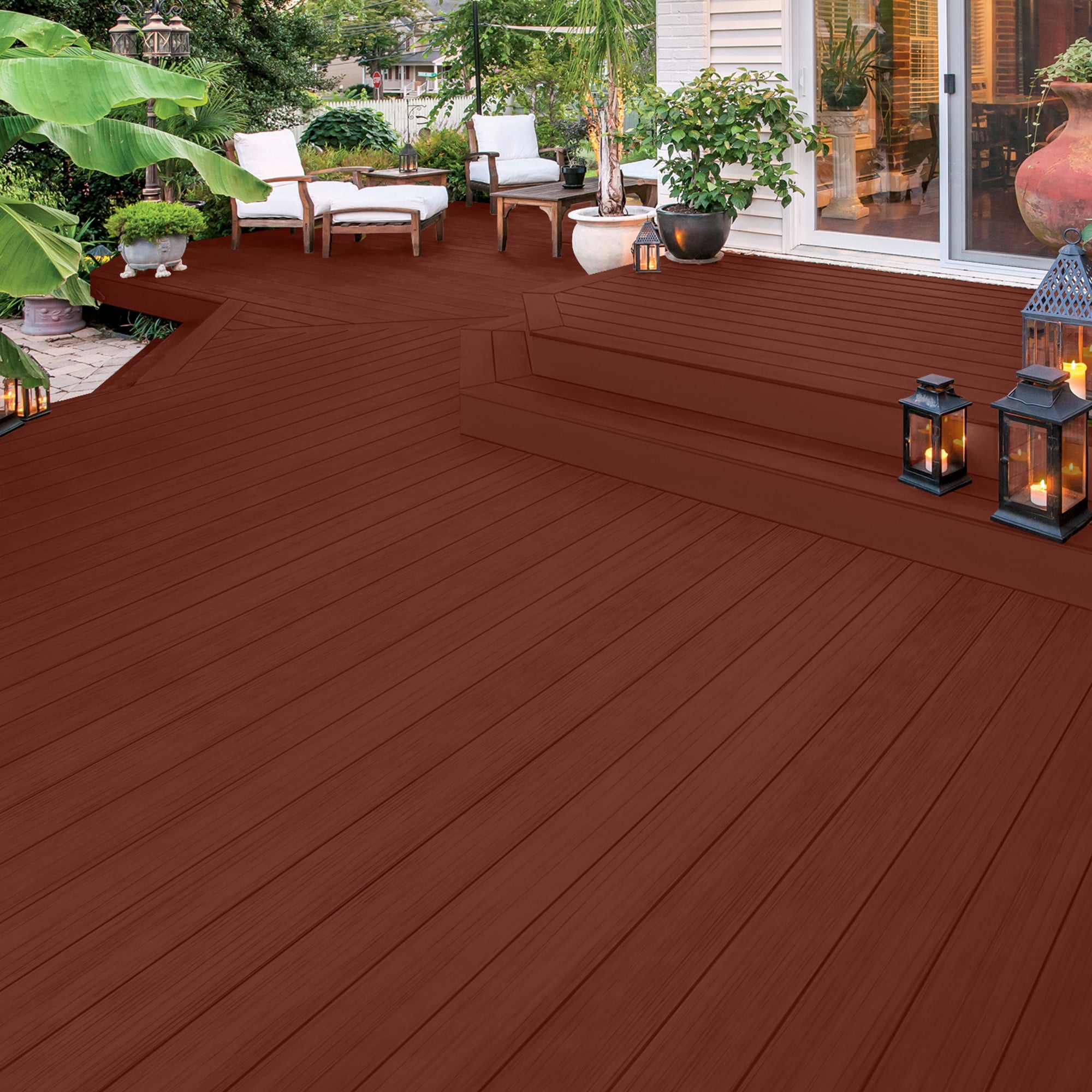 Olympic Rescue It 1 Gallon SC-1088 Winning Red Exterior Deck Resurfacer and Primer with Sealer